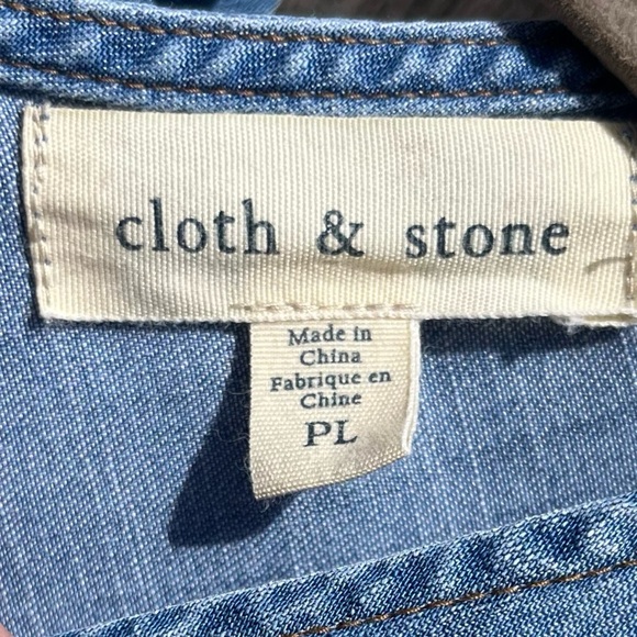 Cloth & Stone blue tencel sheath dress size LP - Picture 4 of 17